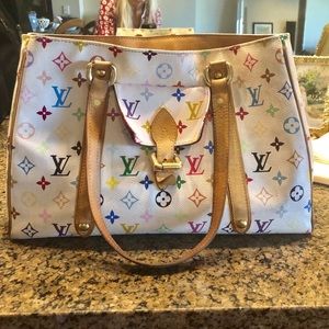 Louis Vuitton Multicolor Monogram White Canvas Bag